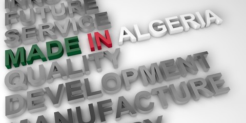 Made in Algeria concept in the national colors