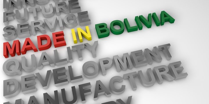 Made in Bolivia concept in the national colors