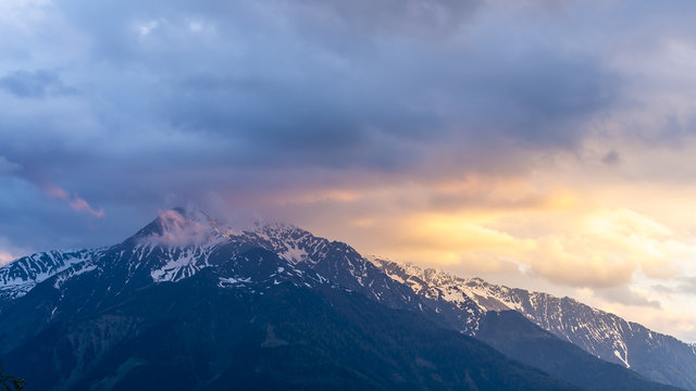 Alps at sunset at Mosern, Tyrol, Austria