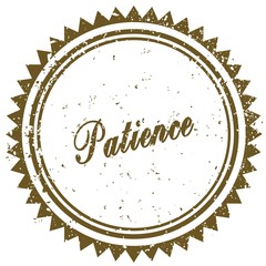 Brown PATIENCE grunge stamp