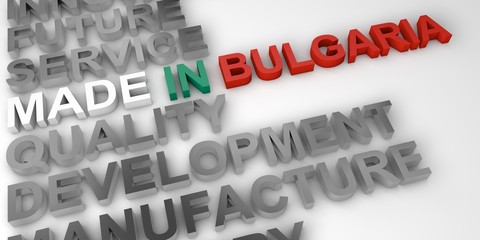 Made in Bulgaria concept in the national colors