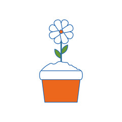 Beautiful flowers gardening icon vector illustration graphic design