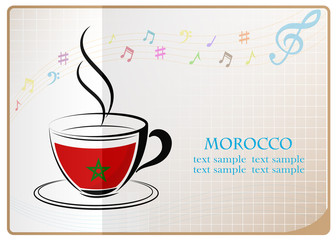 coffee logo made from the flag of Morocco