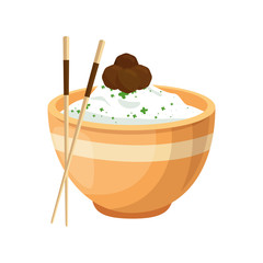 Chinese rice food icon vector illustration graphic design