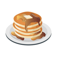 Delicious pancakes breakfast icon vector illustration graphic design