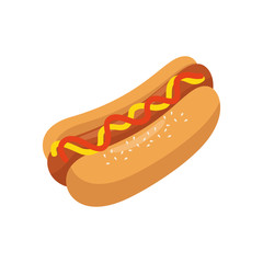 Hot dog fast food icon vector illustration graphic design