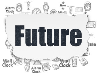 Timeline concept: Future on Torn Paper background