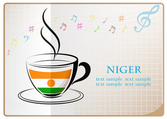 coffee logo made from the flag of Niger