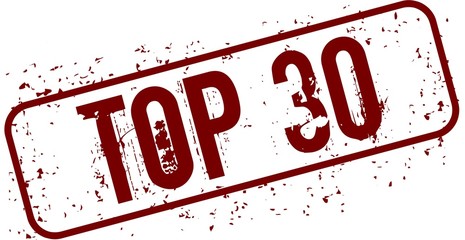 Distressed TOP 30 grunge stamp.