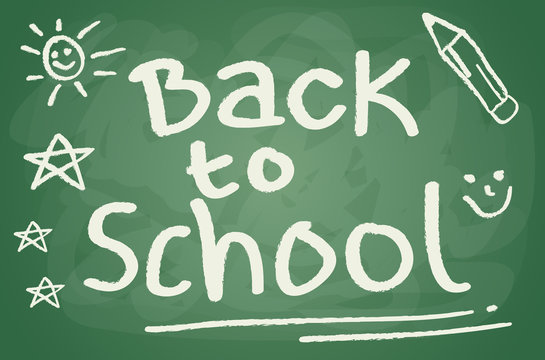 illustration of school chalkboard. Back to school. Vector