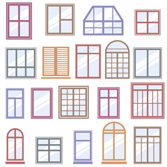 set of colorful window icons