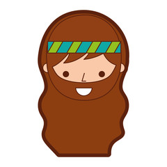 man hippie lifestyle character vector illustration design