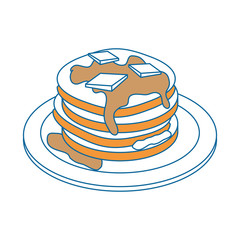 Delicious pancakes breakfast icon vector illustration graphic design