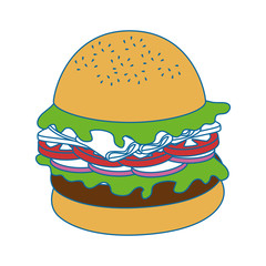 Hamburger fast food icon vector illustration graphic design