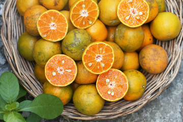 oranges in a basket