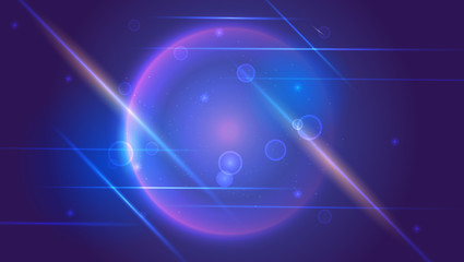 Bright glowing ball filled with particles and dust with shine and glow. The specks of light flying from the explosion. Dynamic digital, technology backdrop for breaking news or cover.
