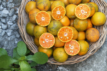 oranges in a basket