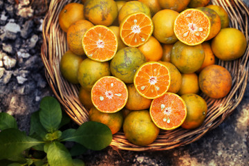 oranges in a basket