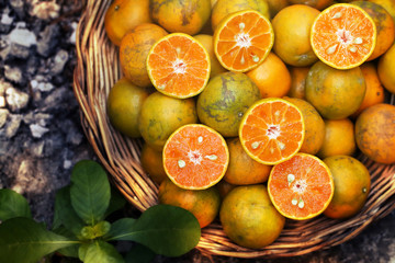 oranges in a basket