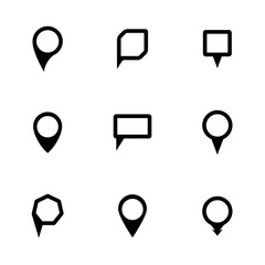 Map point,pointer,pin black