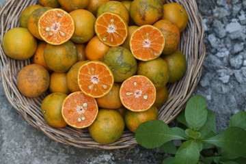 oranges in basket