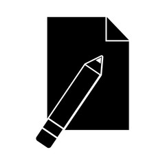pencil school with paper isolated icon vector illustration design