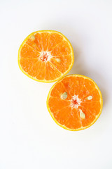 Oranges slice , Slice of fresh oranges against on white background