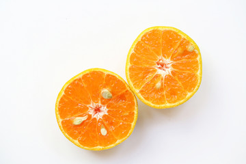 Oranges slice , Slice of fresh oranges against on white background