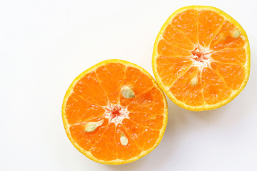 Oranges slice , Slice of fresh oranges against on white background