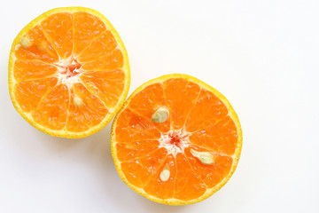 Oranges slice , Slice of fresh oranges against on white background