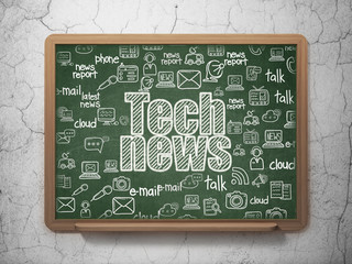 News concept: Tech News on School board background