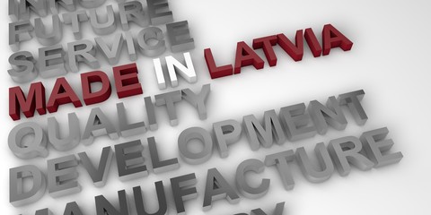 Made in Latvia concept in the national colors