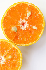 Oranges slice , Slice of fresh oranges against on white background