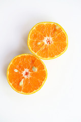 Oranges slice , Slice of fresh oranges against on white background