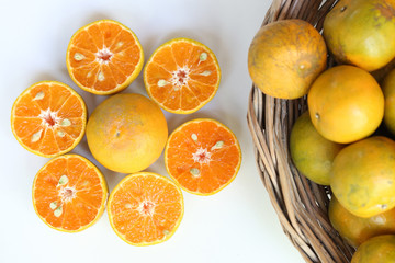 Oranges slice , Slice of fresh oranges against on white background