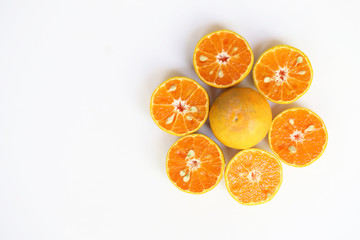 Oranges slice , Slice of fresh oranges against on white background