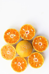 Oranges slice , Slice of fresh oranges against on white background