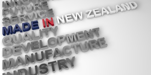 Made in New Zealand concept in the national colors