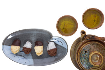 tea drinking set isolate
