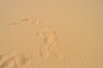 Foot Prints in white dunes