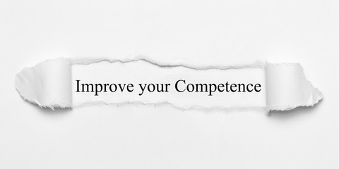 Improve your Competence on white torn paper