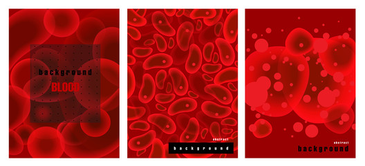 Set of abstract backgrounds with spots of blood.