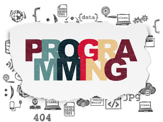 Database concept: Programming on Torn Paper background