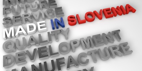 Made in Slovenia concept in the national colors