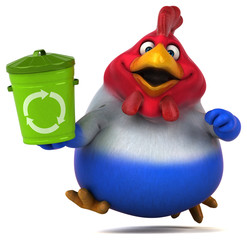 Fun chicken - 3D Illustration