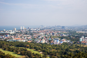 Obraz premium View of the city from the view point of Hua Hin