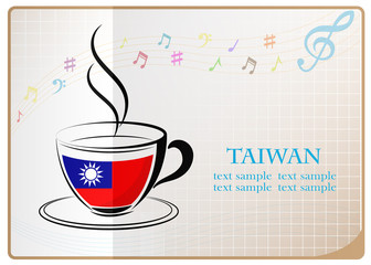 coffee logo made from the flag of Taiwan