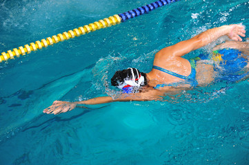 A woman swimmer