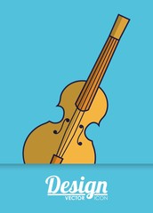 fiddle instrument icon over blue background colorful design vector illustration