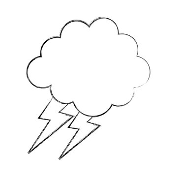 cloud with thunder weather icon vector illustration design